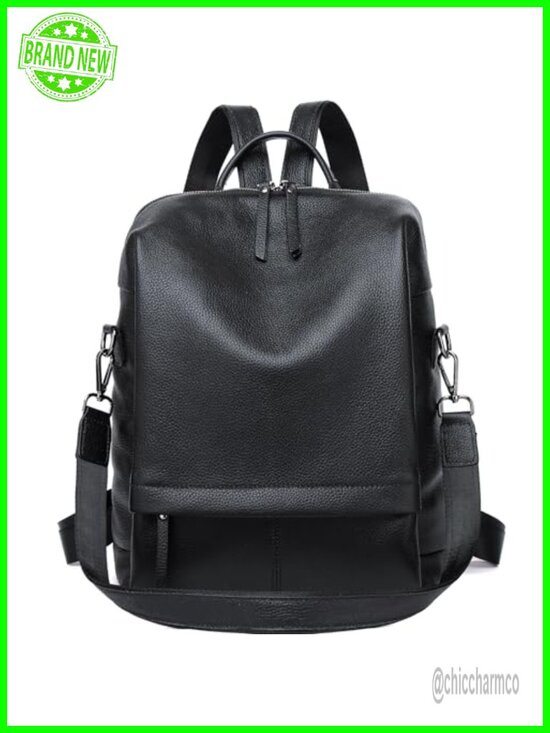 Genuine Leather Backpack Purse for Women, Laptop Compartment, Work Travel main image 5